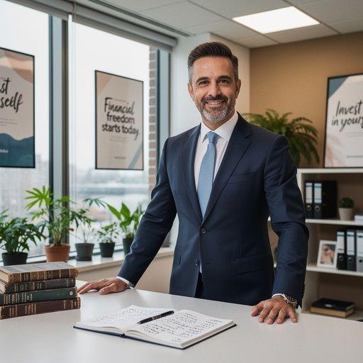 Rodina sedící u stolu a diskutující o svých finančních cílech a úsporách.